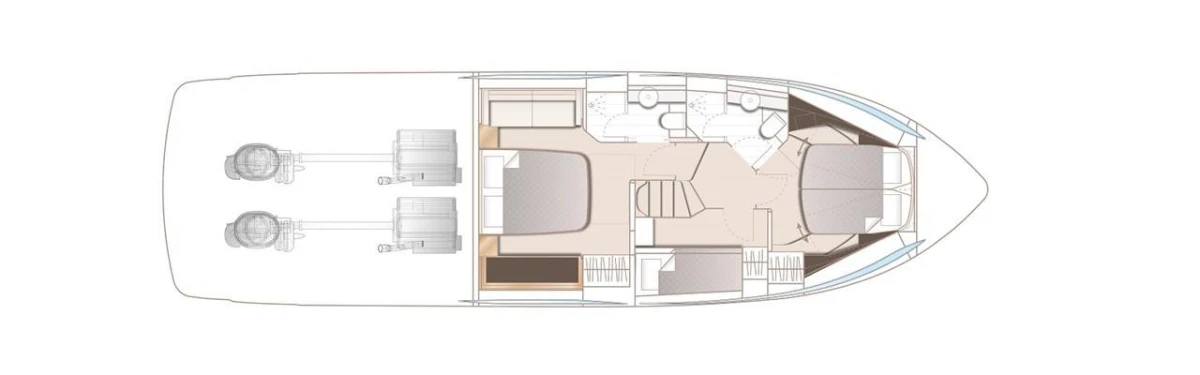 Princess F50 Lower Deck Layout Plan