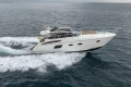2014 Princess V39 yacht cruising on open water, showcasing sleek design and performance.