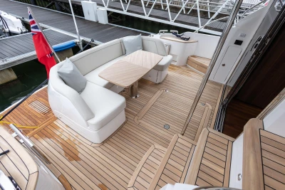 Luxurious deck of the 2025 Princess F50 yacht.