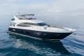 2013 Princess 72 Motor Yacht cruising on calm blue waters.