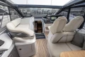 2023 Princess V50 Open yacht interior with luxurious seating and modern navigation system.