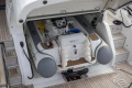 2023 Princess V50 Open yacht with Williams Turbojet 325 tender in storage compartment.