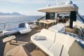 Luxurious 2026 Princess X80 yacht deck with elegant seating and ocean view.